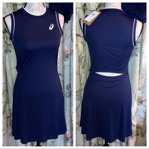 NWT ASICS Core Court Tennis Dress w Shorts Athleticwear Blue Medium